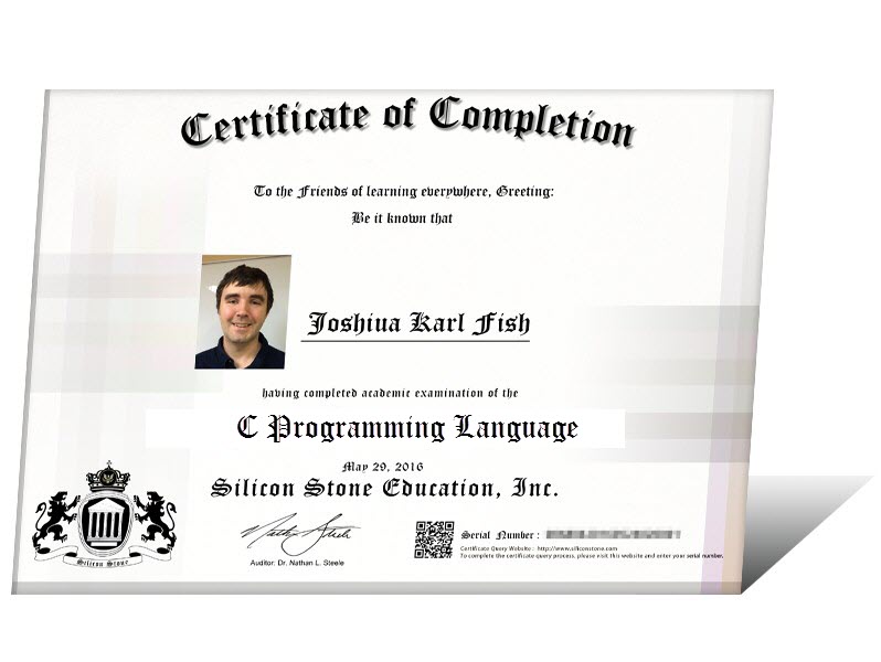 C Programming Certification Free Exam Online